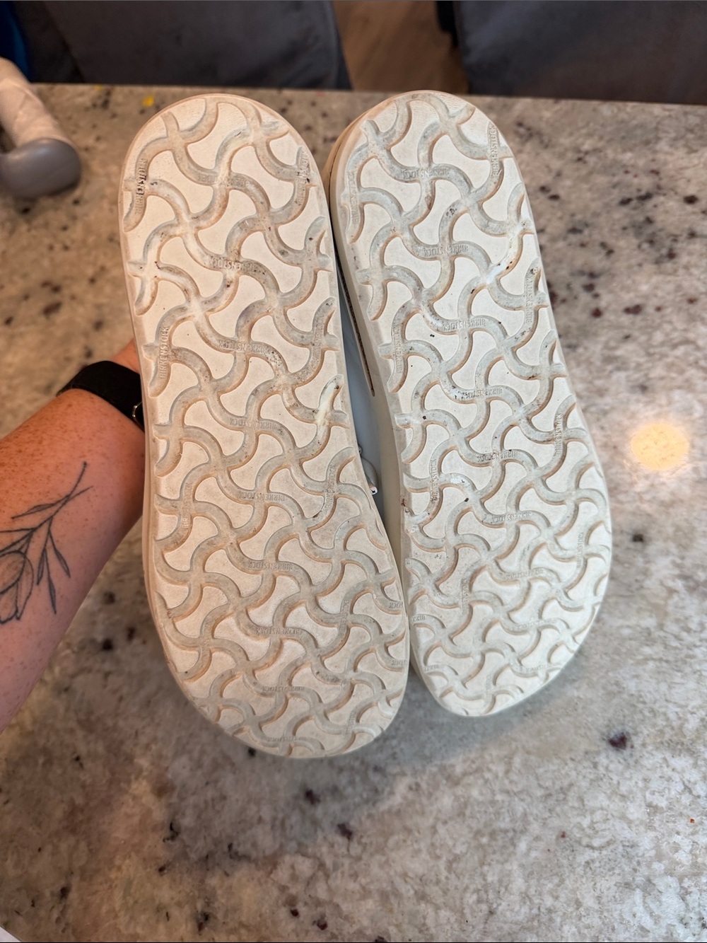 Birkenstock White Leather Sneakers ladies 9 men’s 7 - Picture 6 of 9